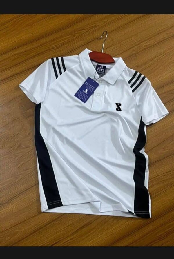 Retro Border Line Polo Shirt - White